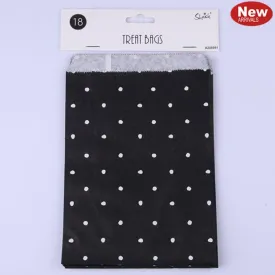 18 Pack Black Dotty Treat Bags - 13cm x 18cm
