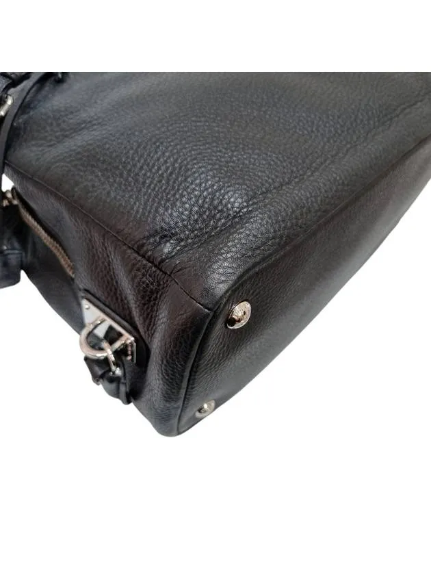 1BA853 Black Vitello Dino Tote Bag Strap