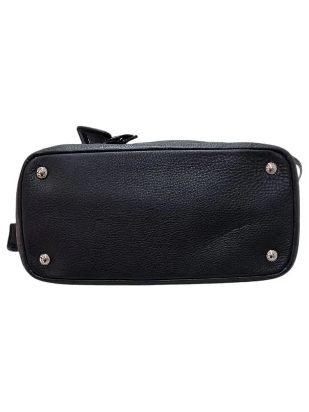 1BA853 Black Vitello Dino Tote Bag Strap