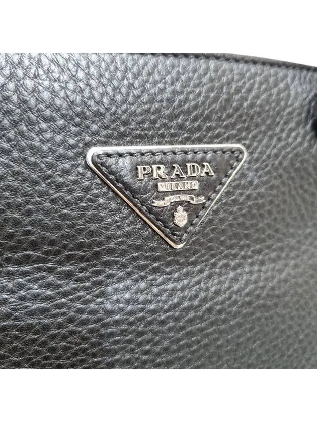 1BA853 Black Vitello Dino Tote Bag Strap
