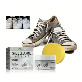 1pc, Shoe Cleaning Cream, Shoe Cleaner, Leather Shoes Brightening Cream, Multipurpose White Shoe Cleaning Cream For Cleaning, Whitening