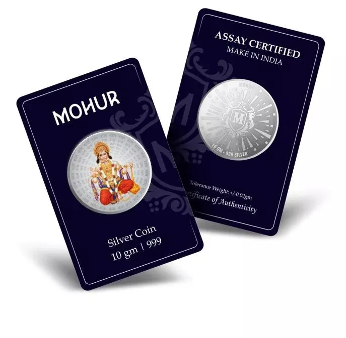 999 Pure Silver Hanuman Ji 10 Grams Coin (Design 23)
