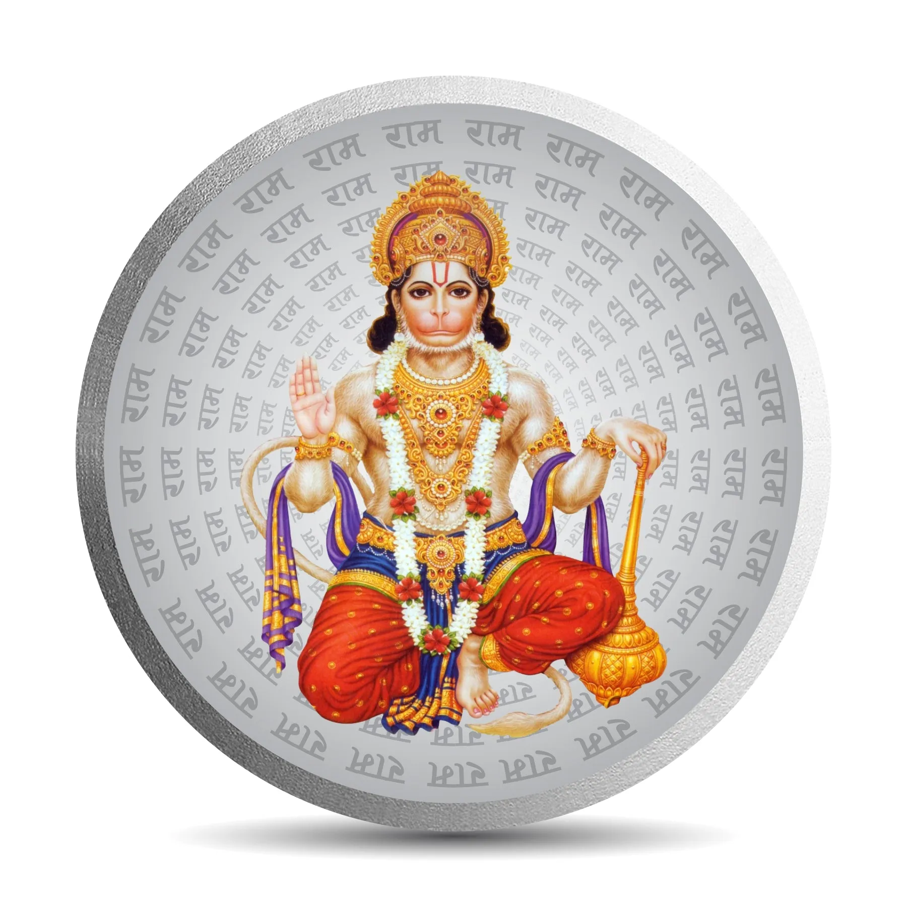 999 Pure Silver Hanuman Ji 10 Grams Coin (Design 23)