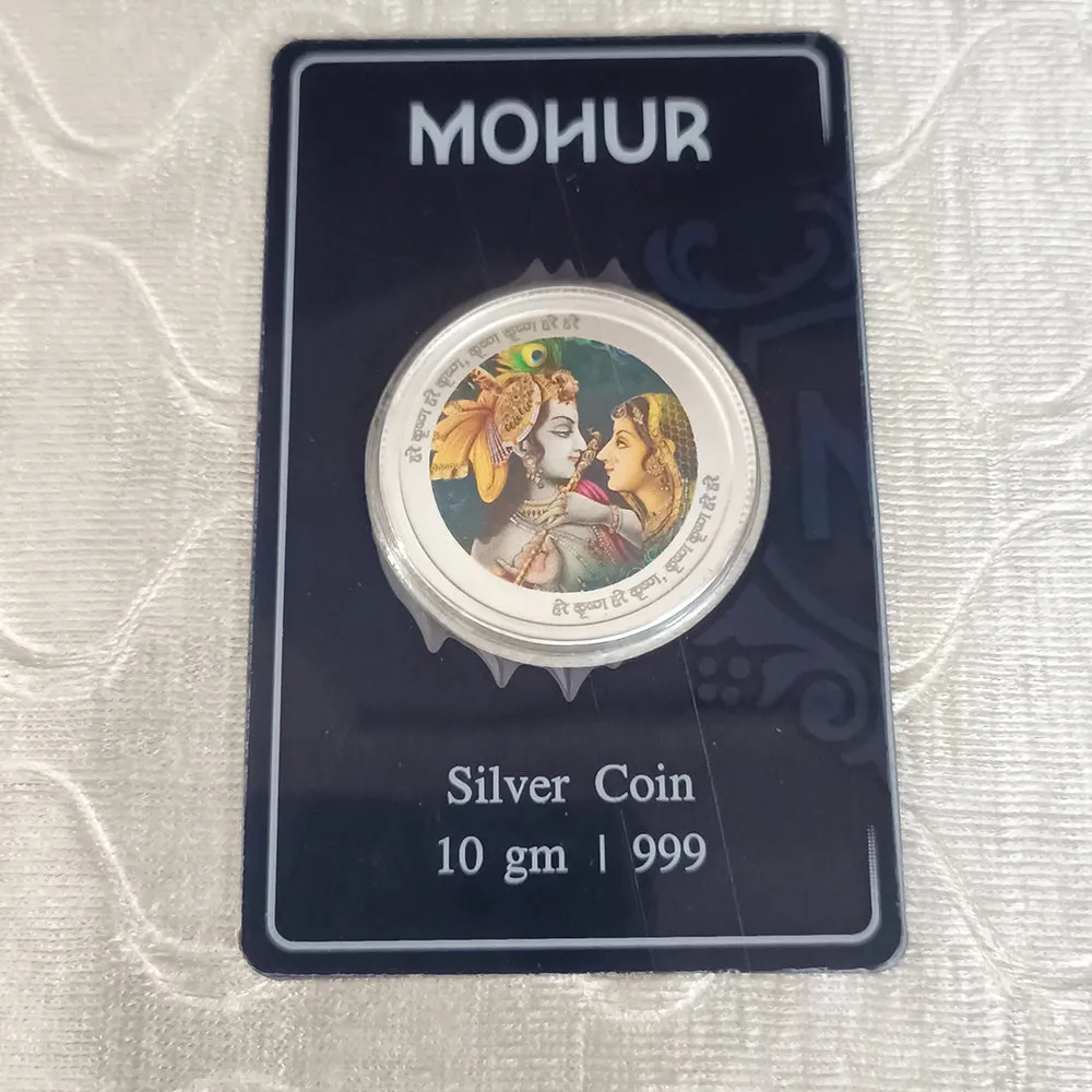 999 Pure Silver Radha Krishna Coin ( Design 14)