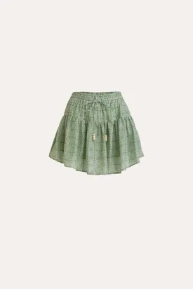 Angelique Jade Green Silk Frill Short