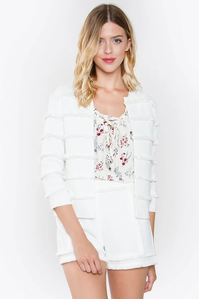 Anissa Frayed Trim Jacket