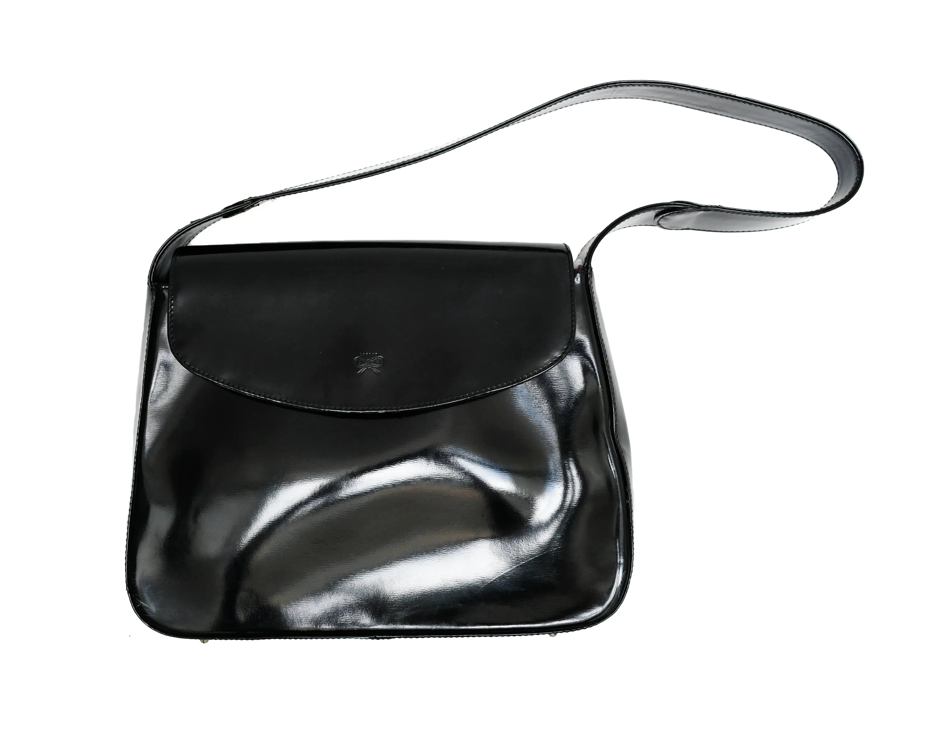 Anya Hindmarch Shoulder Bag in Black Patent Leather, M