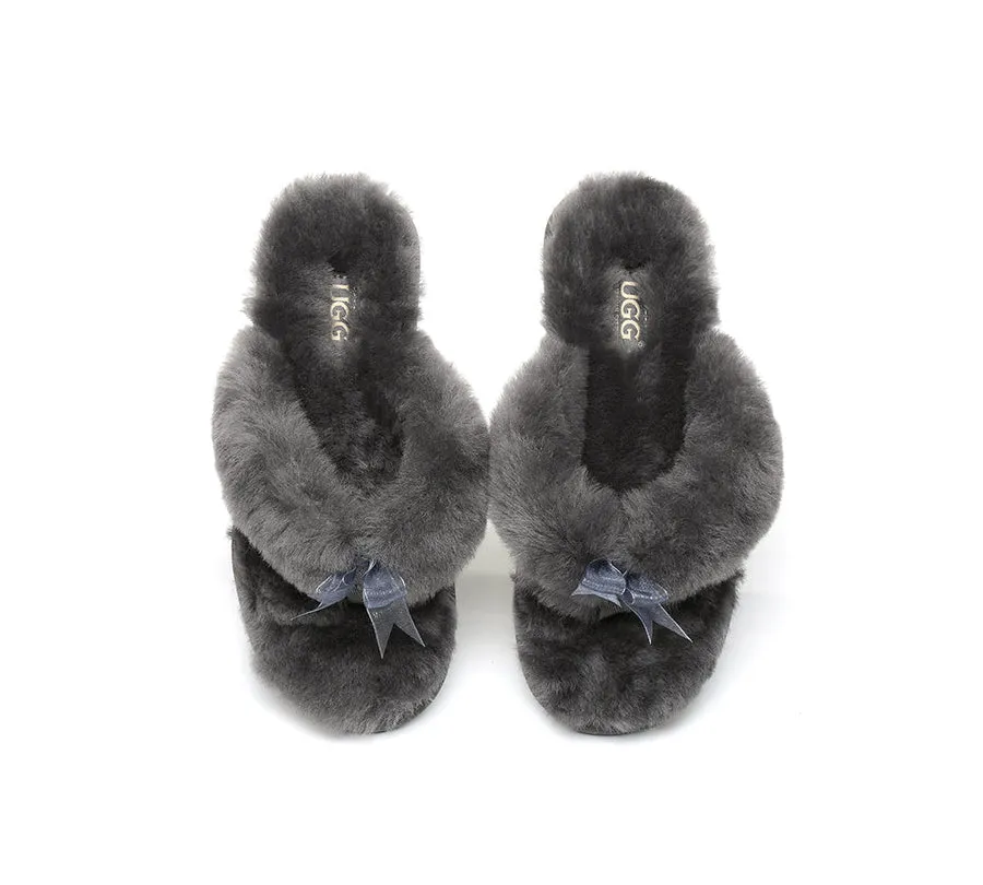 Australian Shepherd AS UGG Women Fluffy Slides Thongs Cinderella