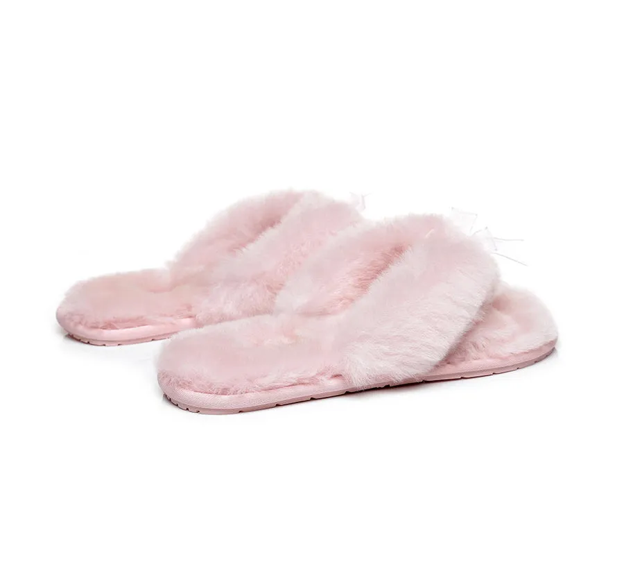 Australian Shepherd AS UGG Women Fluffy Slides Thongs Cinderella