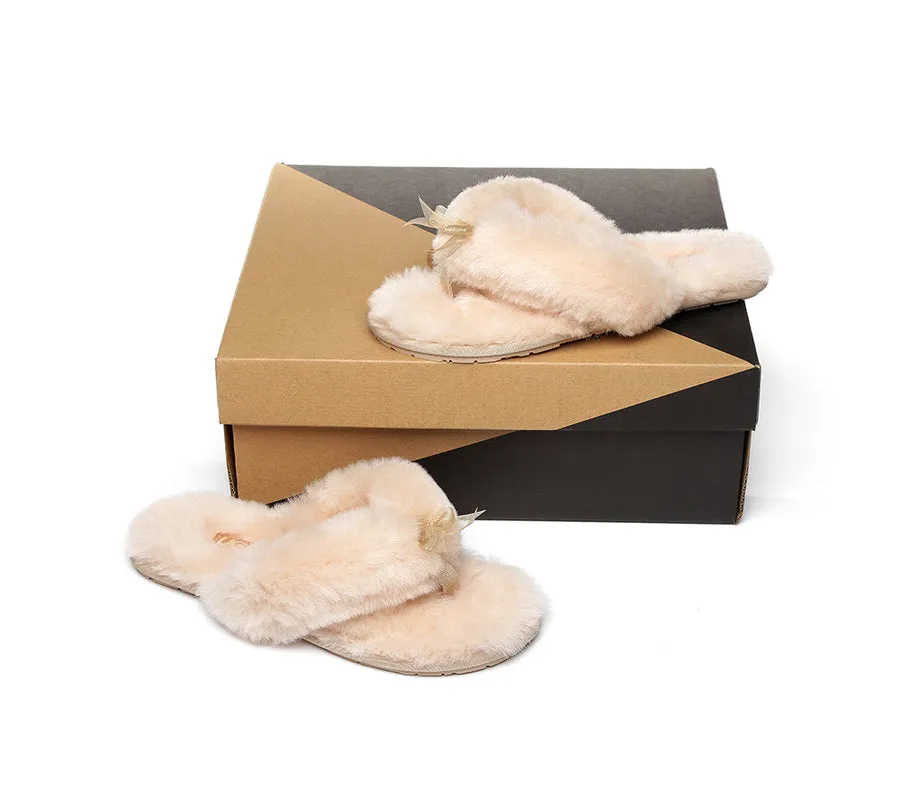 Australian Shepherd AS UGG Women Fluffy Slides Thongs Cinderella