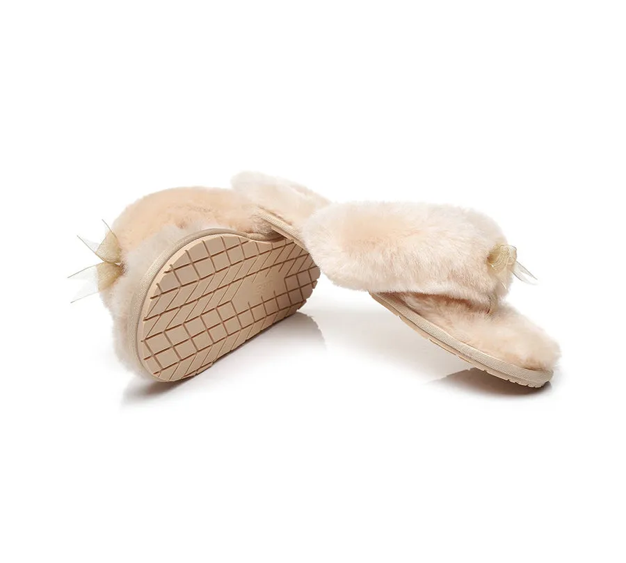Australian Shepherd AS UGG Women Fluffy Slides Thongs Cinderella