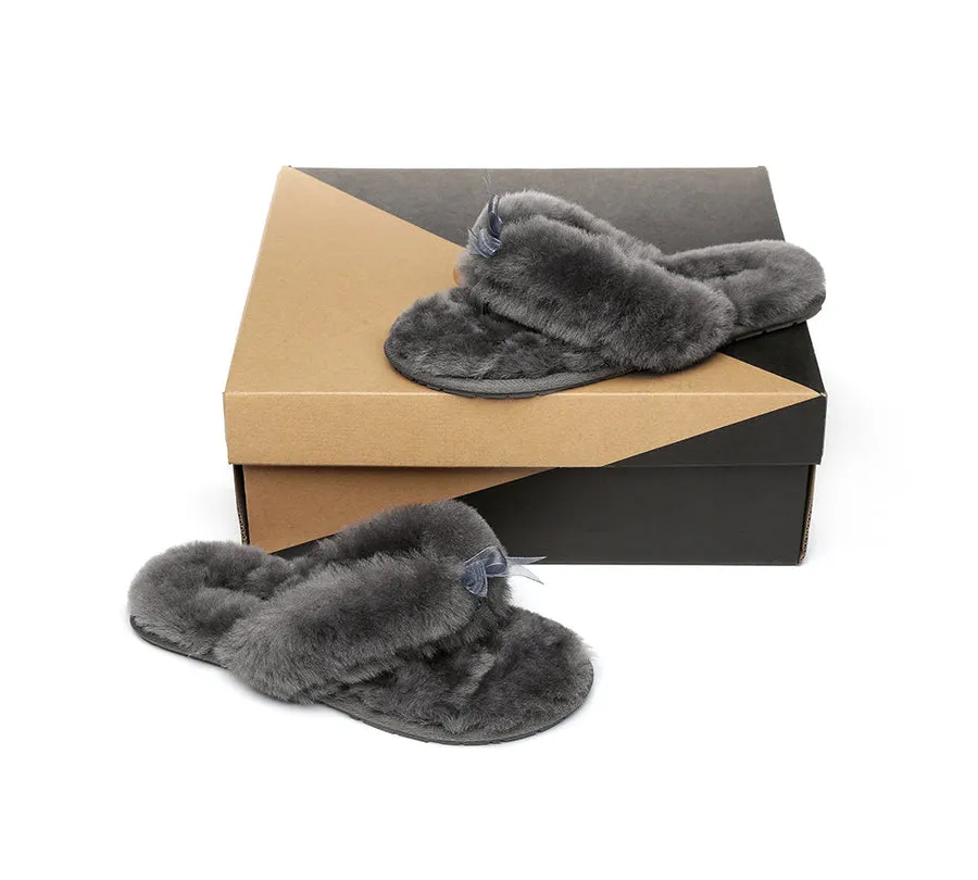 Australian Shepherd AS UGG Women Fluffy Slides Thongs Cinderella