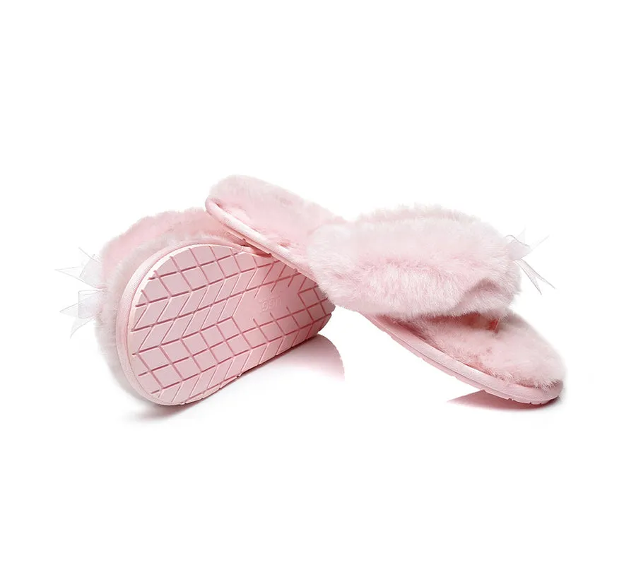 Australian Shepherd AS UGG Women Fluffy Slides Thongs Cinderella