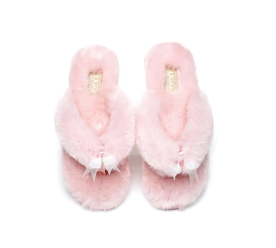 Australian Shepherd AS UGG Women Fluffy Slides Thongs Cinderella