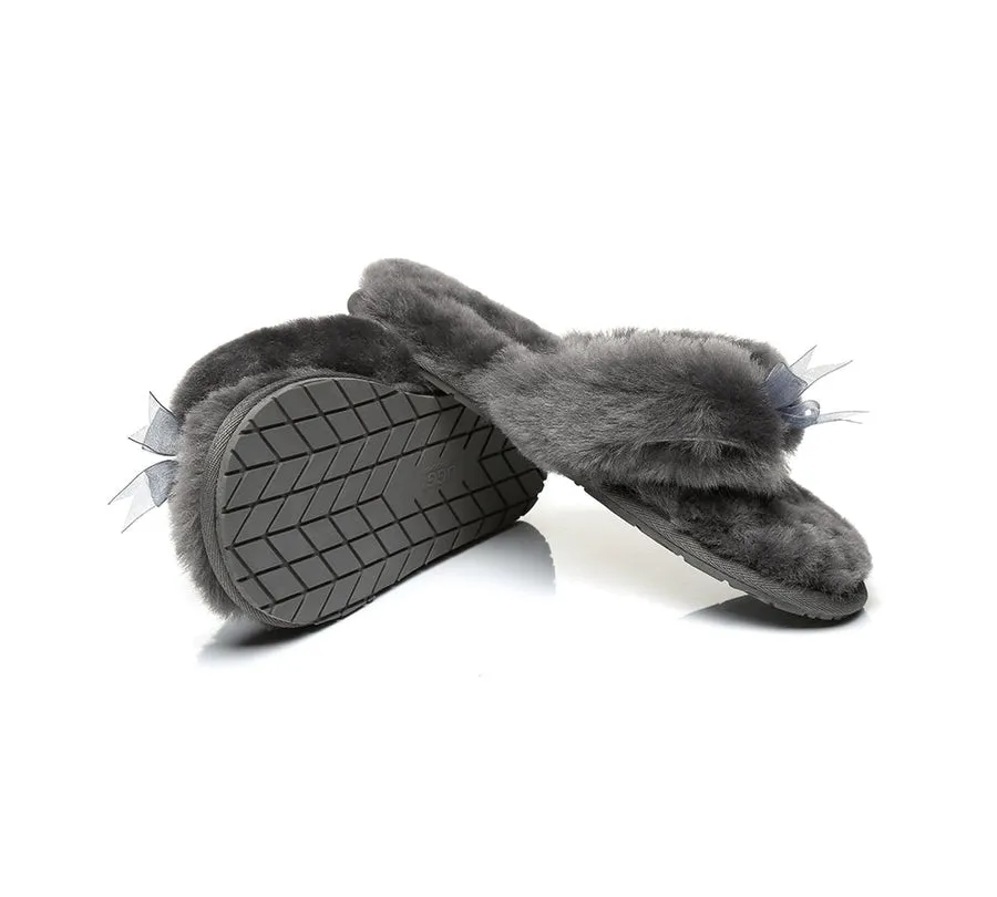 Australian Shepherd AS UGG Women Fluffy Slides Thongs Cinderella