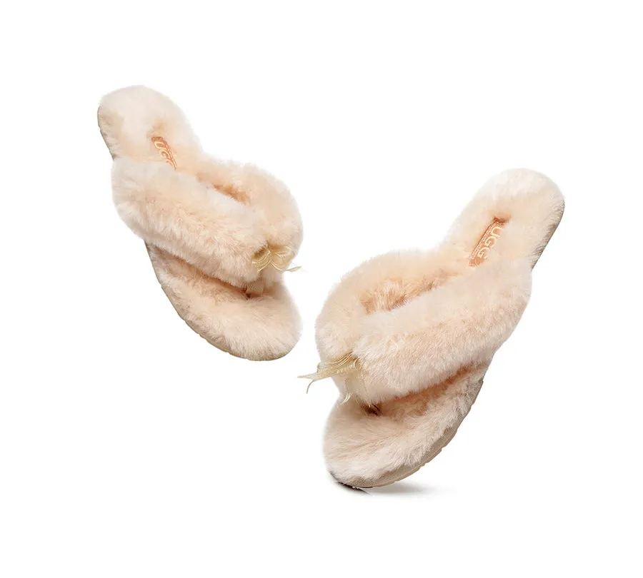 Australian Shepherd AS UGG Women Fluffy Slides Thongs Cinderella