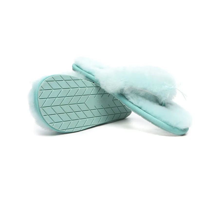 Australian Shepherd AS UGG Women Fluffy Slides Thongs Cinderella