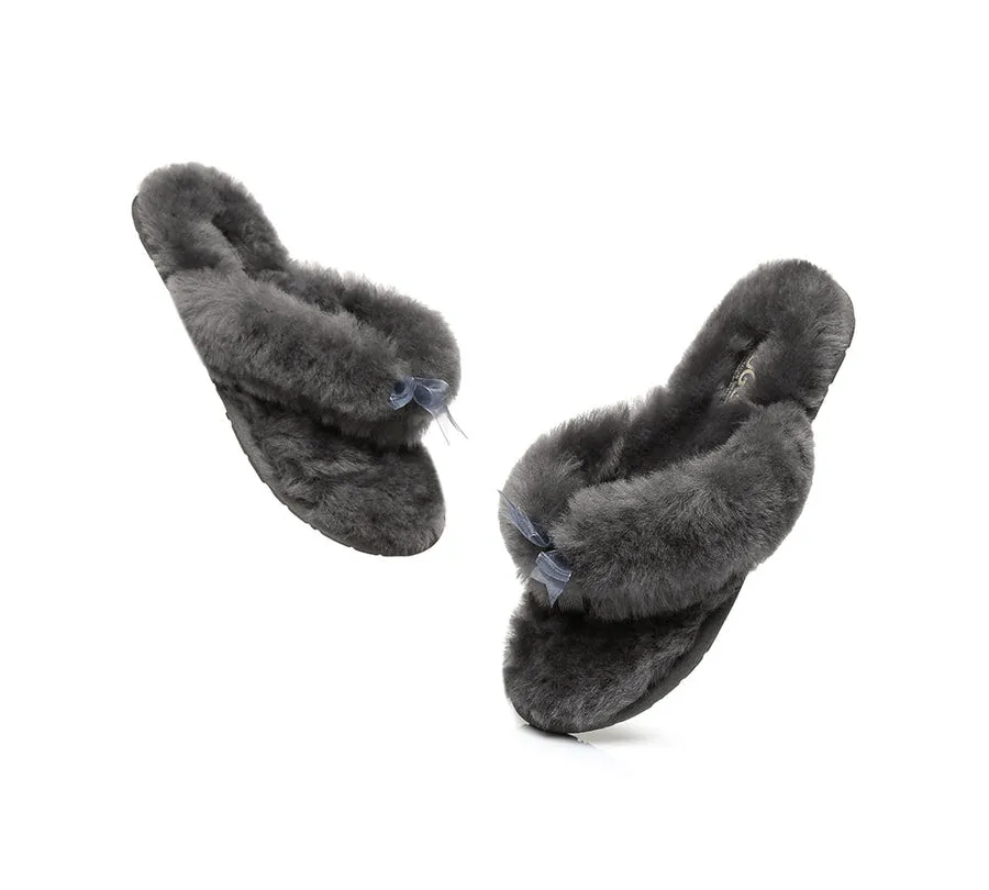 Australian Shepherd AS UGG Women Fluffy Slides Thongs Cinderella