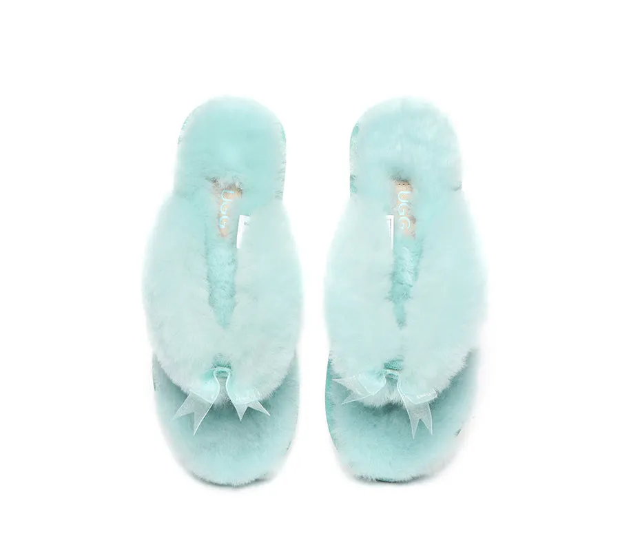 Australian Shepherd AS UGG Women Fluffy Slides Thongs Cinderella