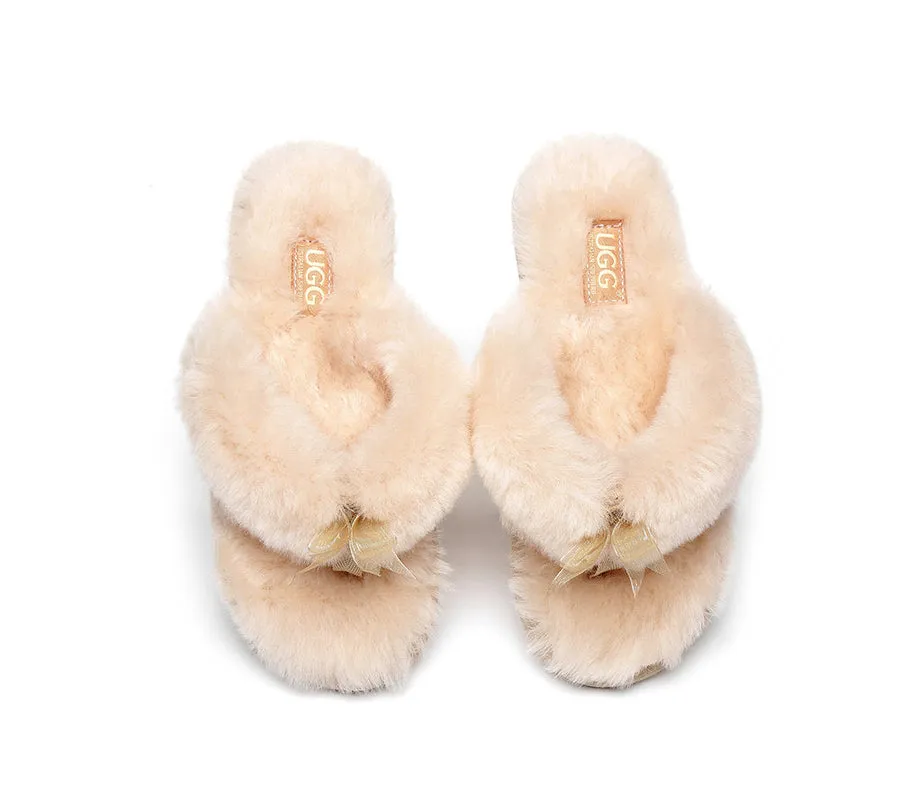 Australian Shepherd AS UGG Women Fluffy Slides Thongs Cinderella