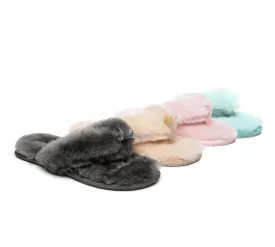 Australian Shepherd AS UGG Women Fluffy Slides Thongs Cinderella