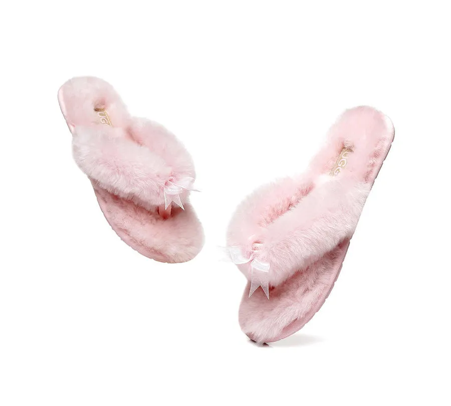 Australian Shepherd AS UGG Women Fluffy Slides Thongs Cinderella