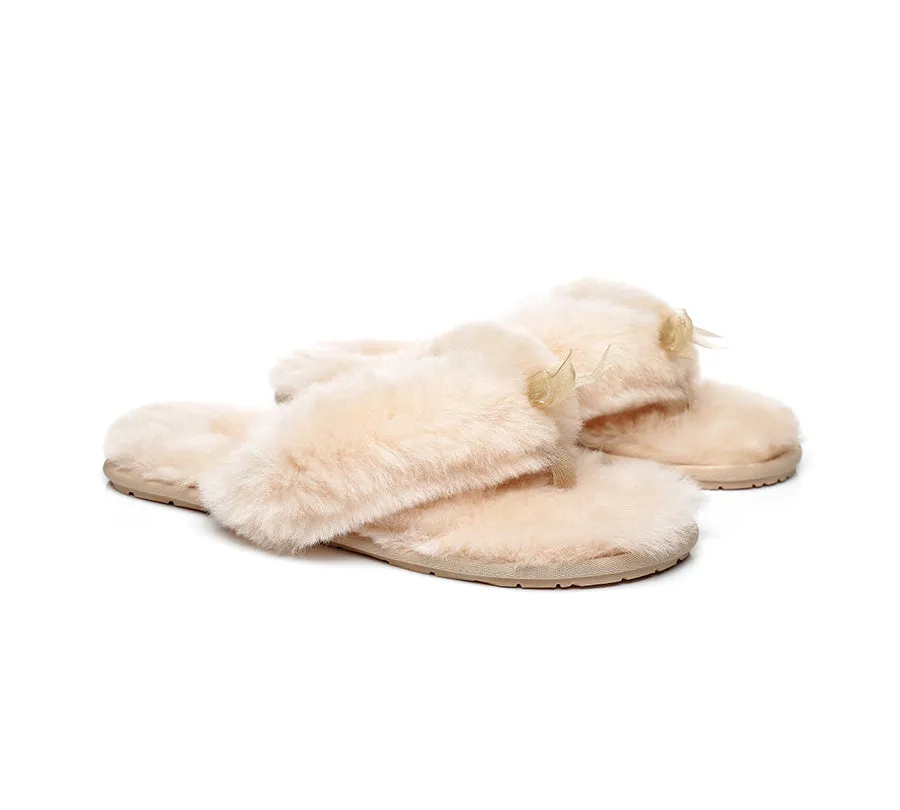 Australian Shepherd AS UGG Women Fluffy Slides Thongs Cinderella
