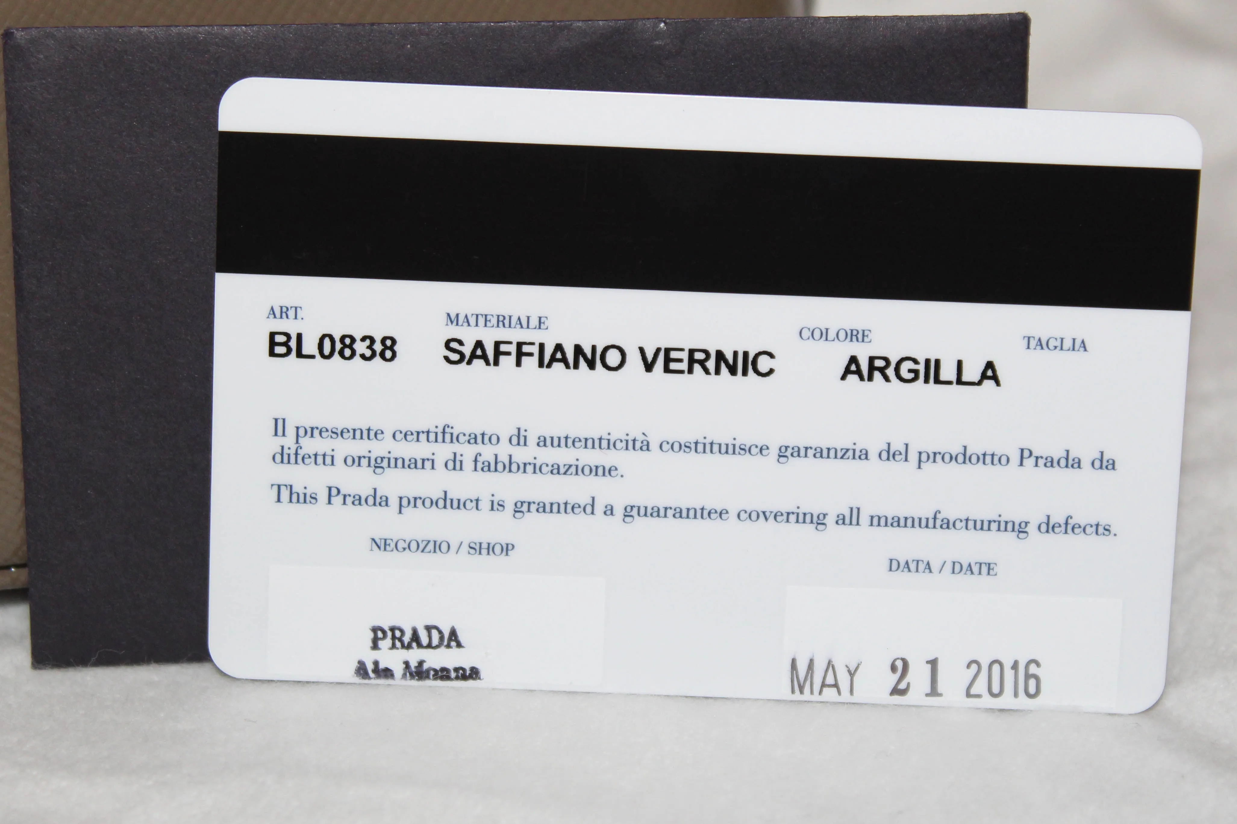 Authentic Prada Argilla Grey Vernice Saffiano Leather Small Promenade Alma Bag