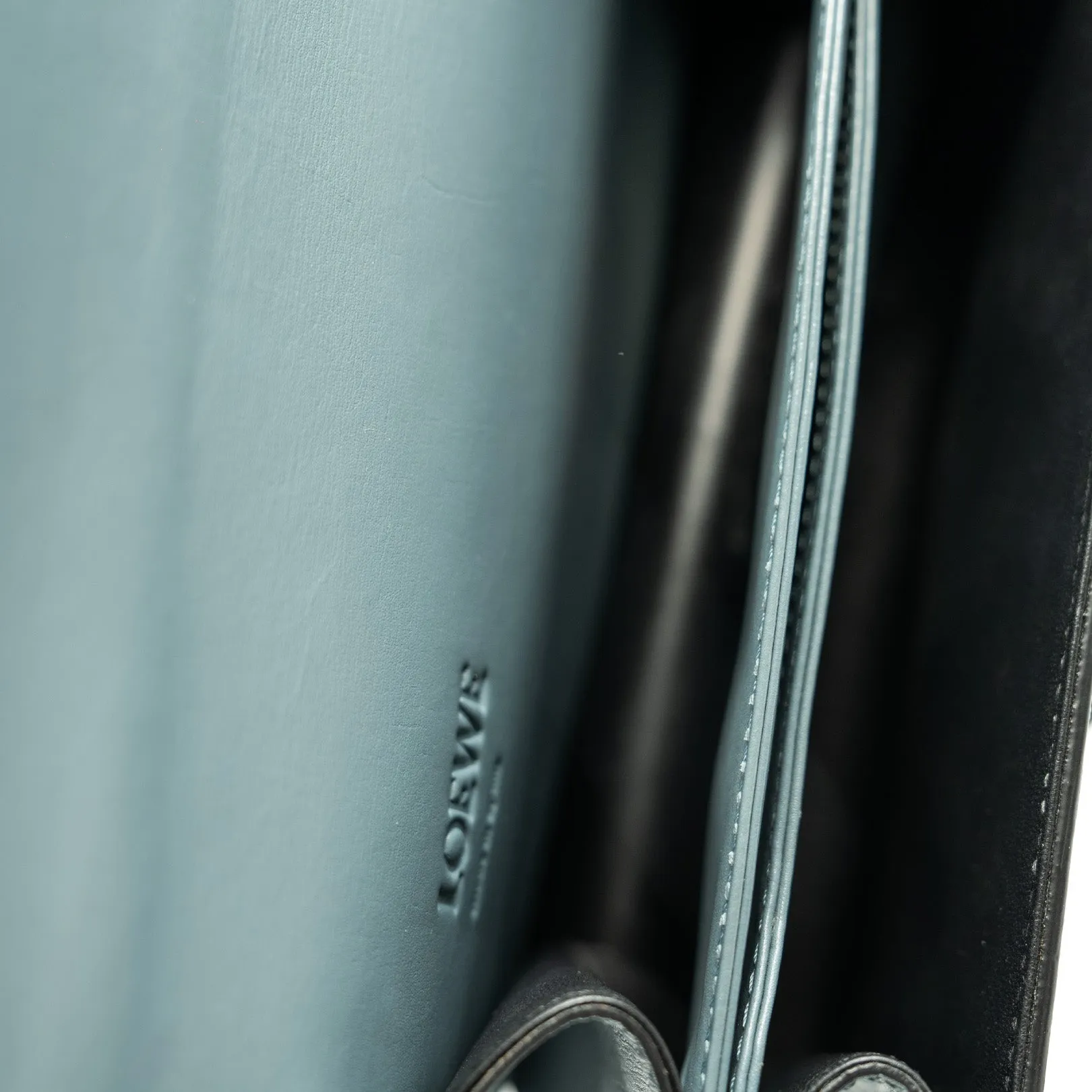 Barcelona Calfskin Shoulder Bag Stone Blue GHW 2017