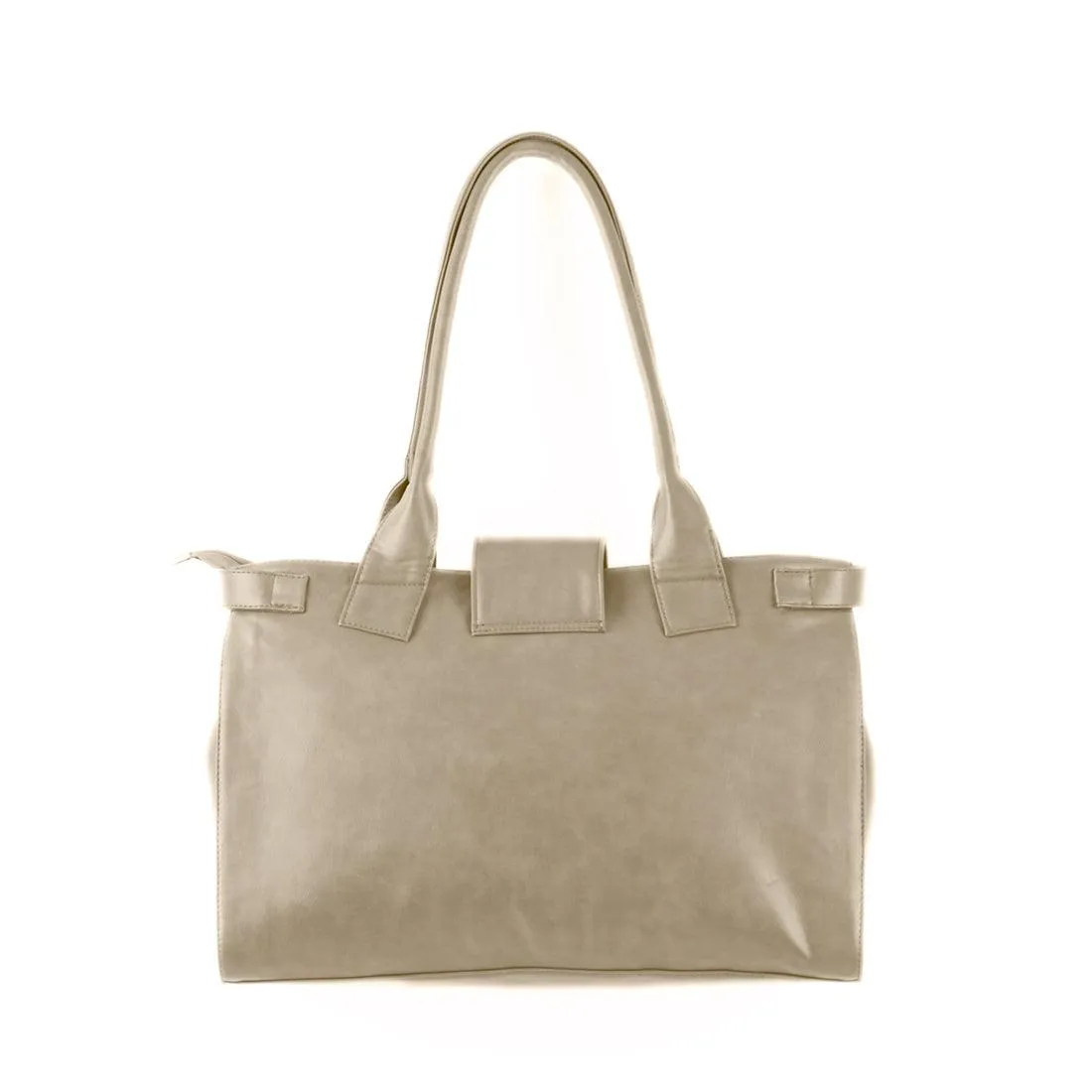 Beige Double Handle Large Bag Floral Skins