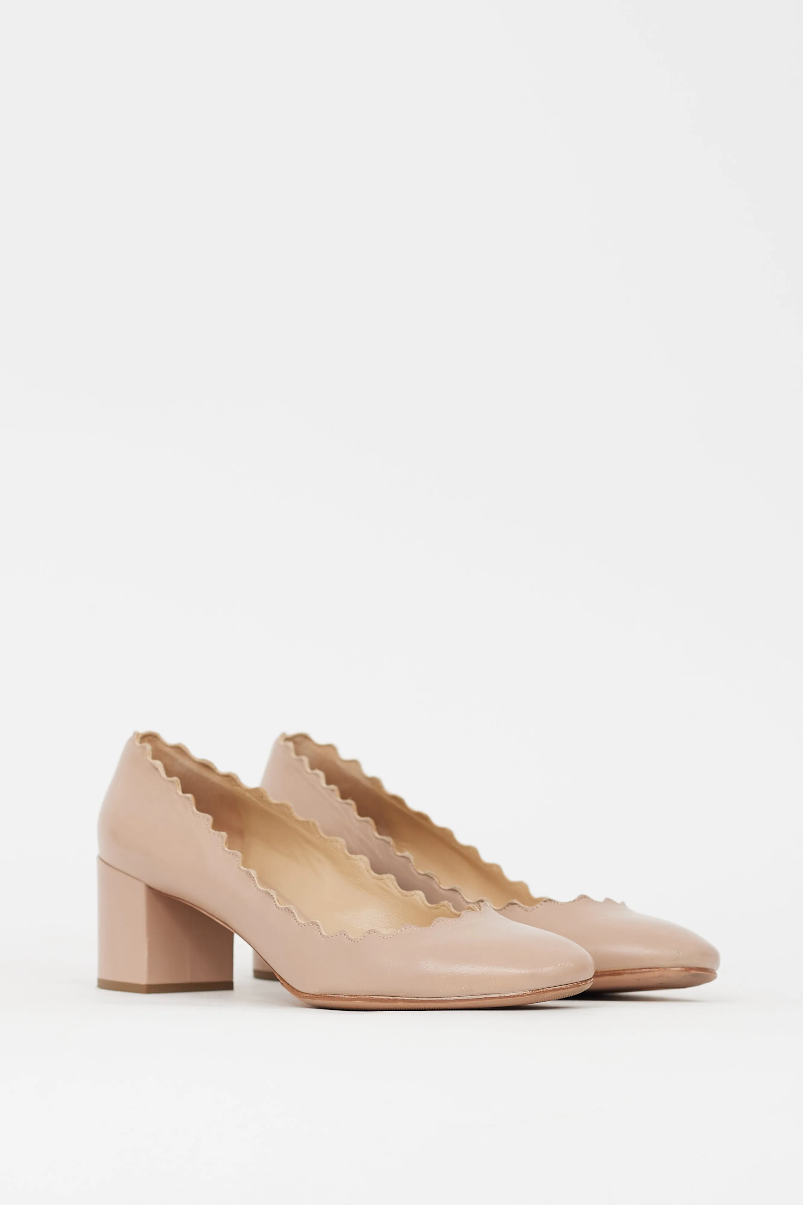 Beige Leather Lauren Pump