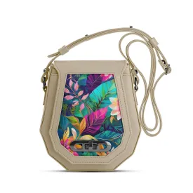 Beige Polygon Crossbag floral