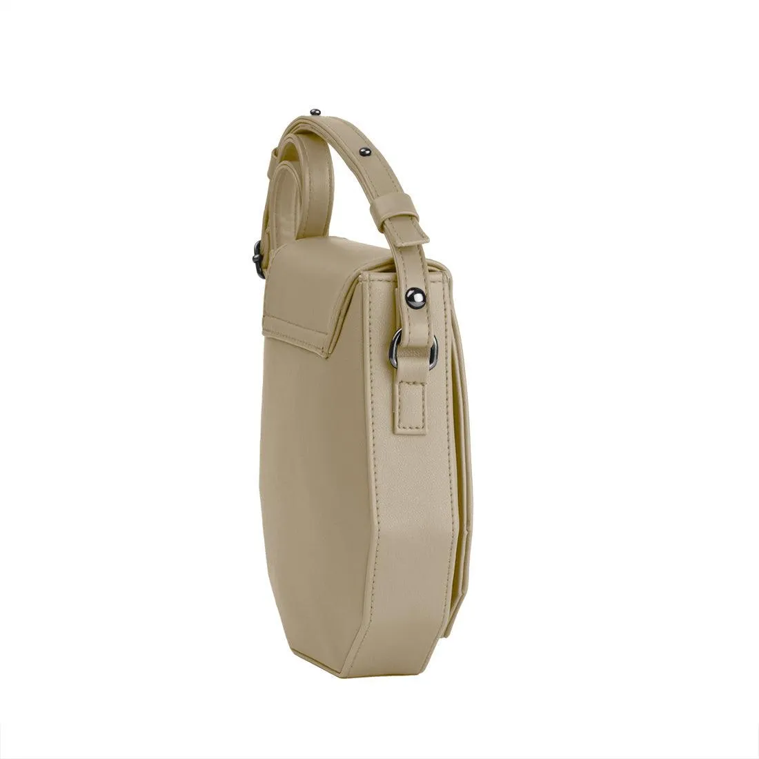 Beige Polygon Crossbag spiral