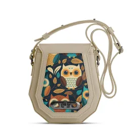 Beige Polygon Crossbags Owl In Woods