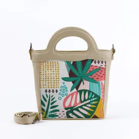 Beige Top Handle Handbag Summer Abstract