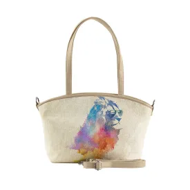 Beige Wide Tote Bag Sunny Lion