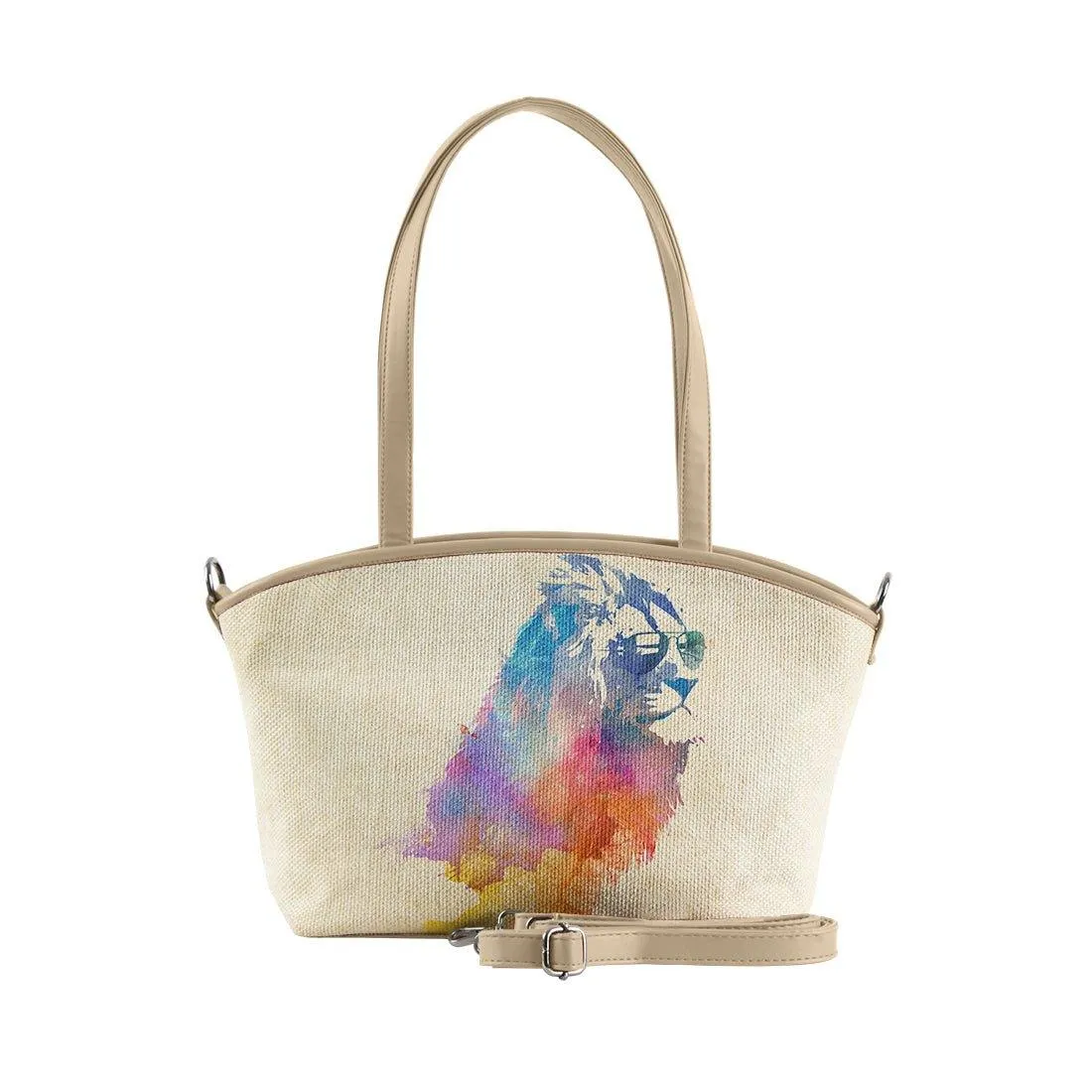 Beige Wide Tote Bag Sunny Lion