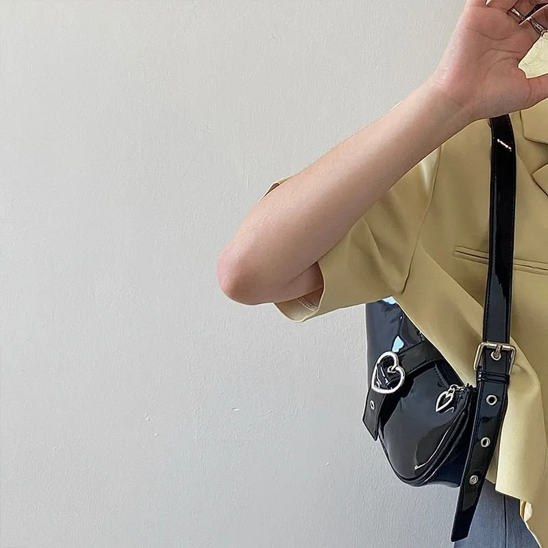 Bella Patent Heart Bag