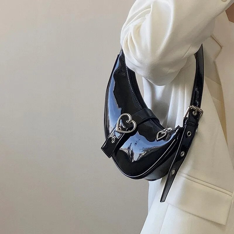 Bella Patent Heart Bag