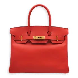 Birkin 30 Rose Jaipur in Epsom, Gold hardware