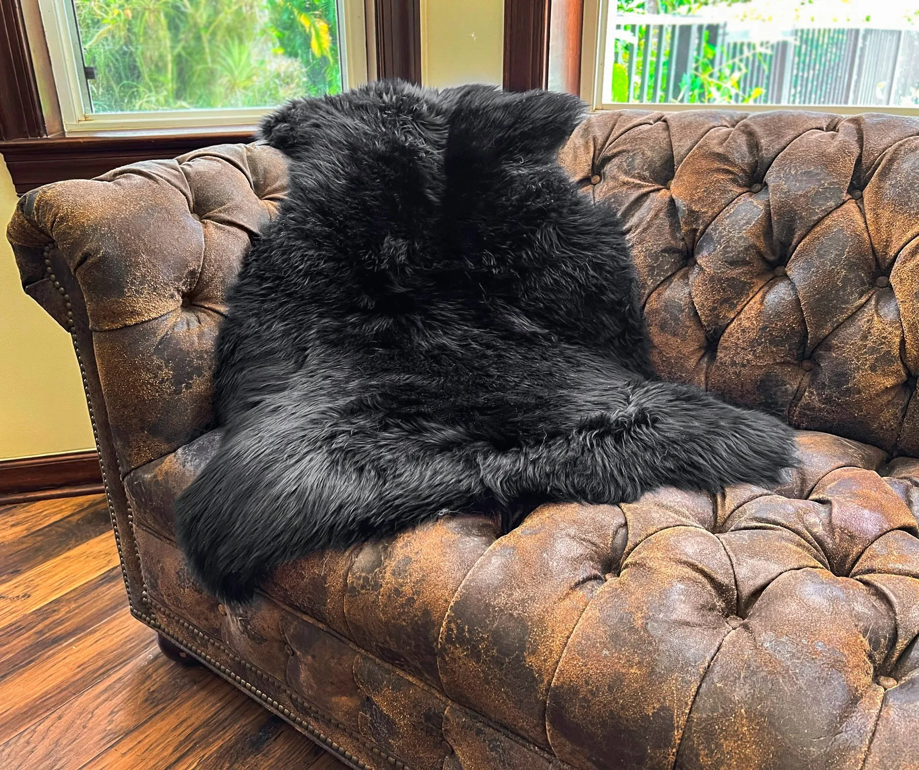 Black New Zealand Sheepskin 2' x 3' by Hudson Hides