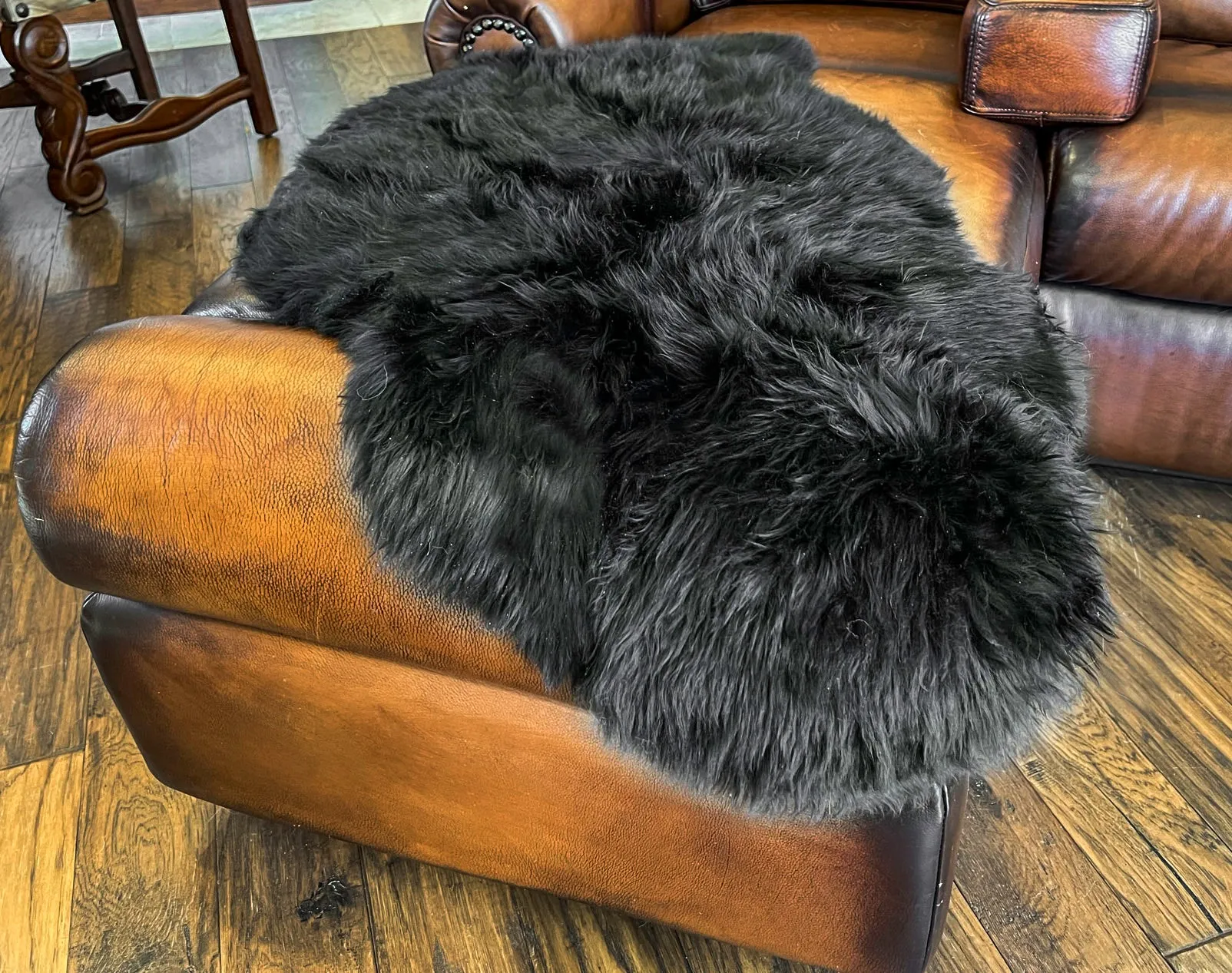 Black New Zealand Sheepskin 2' x 3' by Hudson Hides