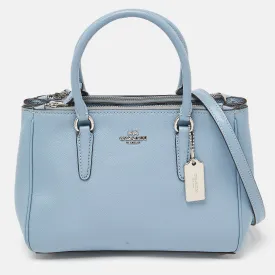 Blue Leather Mini Surrey Carryall Tote