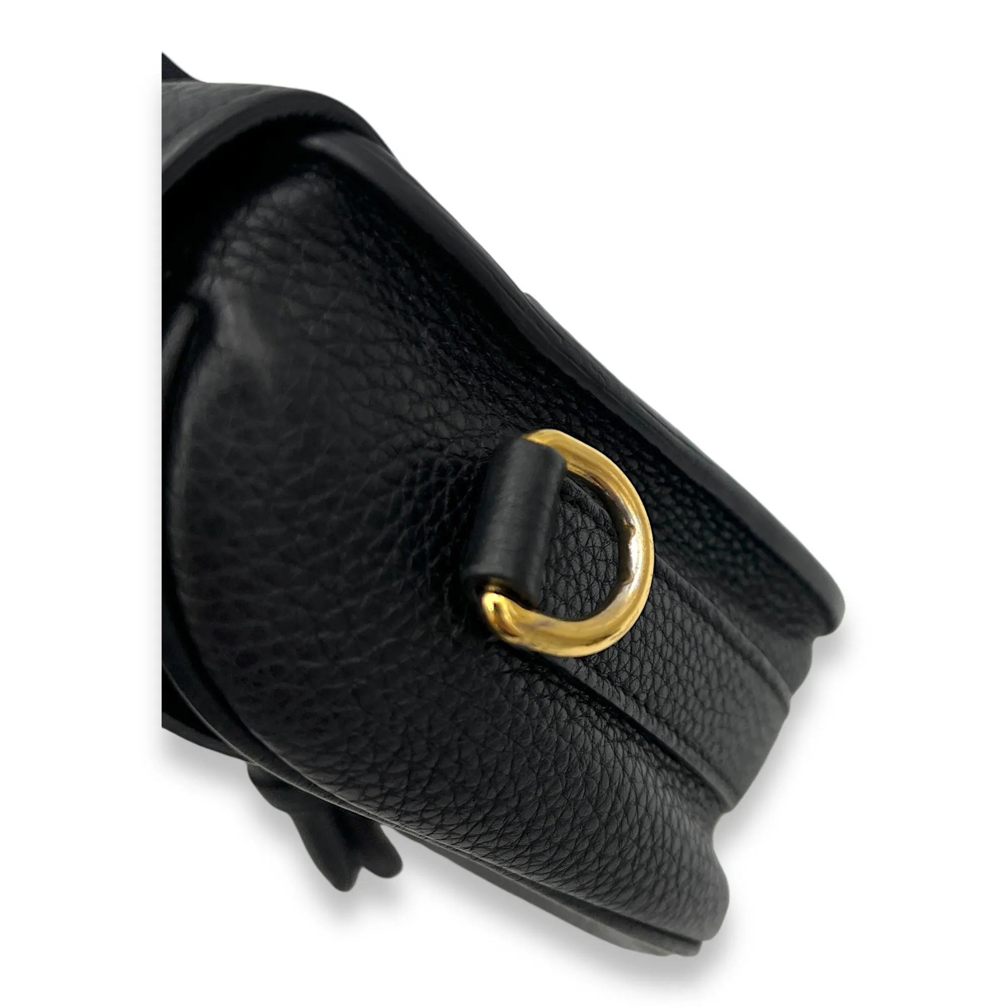 Bobby Shoulder Bag Black in Calfskin, Gold hardware