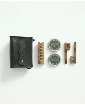 Brooks Brothers Men's Calfskin Shoe Polish Kit Black