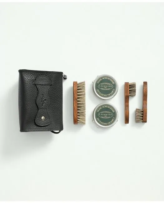 Brooks Brothers Men's Calfskin Shoe Polish Kit Black