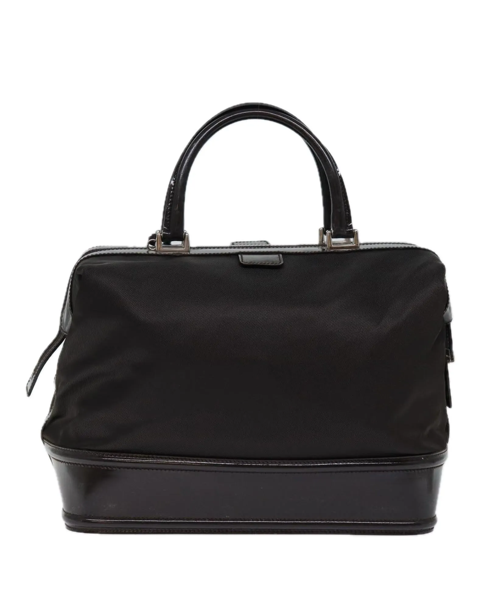 Brown Patent Leather Hand Bag with Key Accessory and Clochette