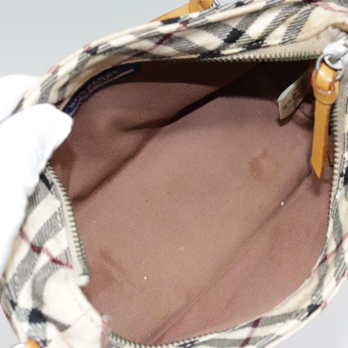 BURBERRY Nova Check Blue Label Shoulder Bag Canvas Beige bs18240