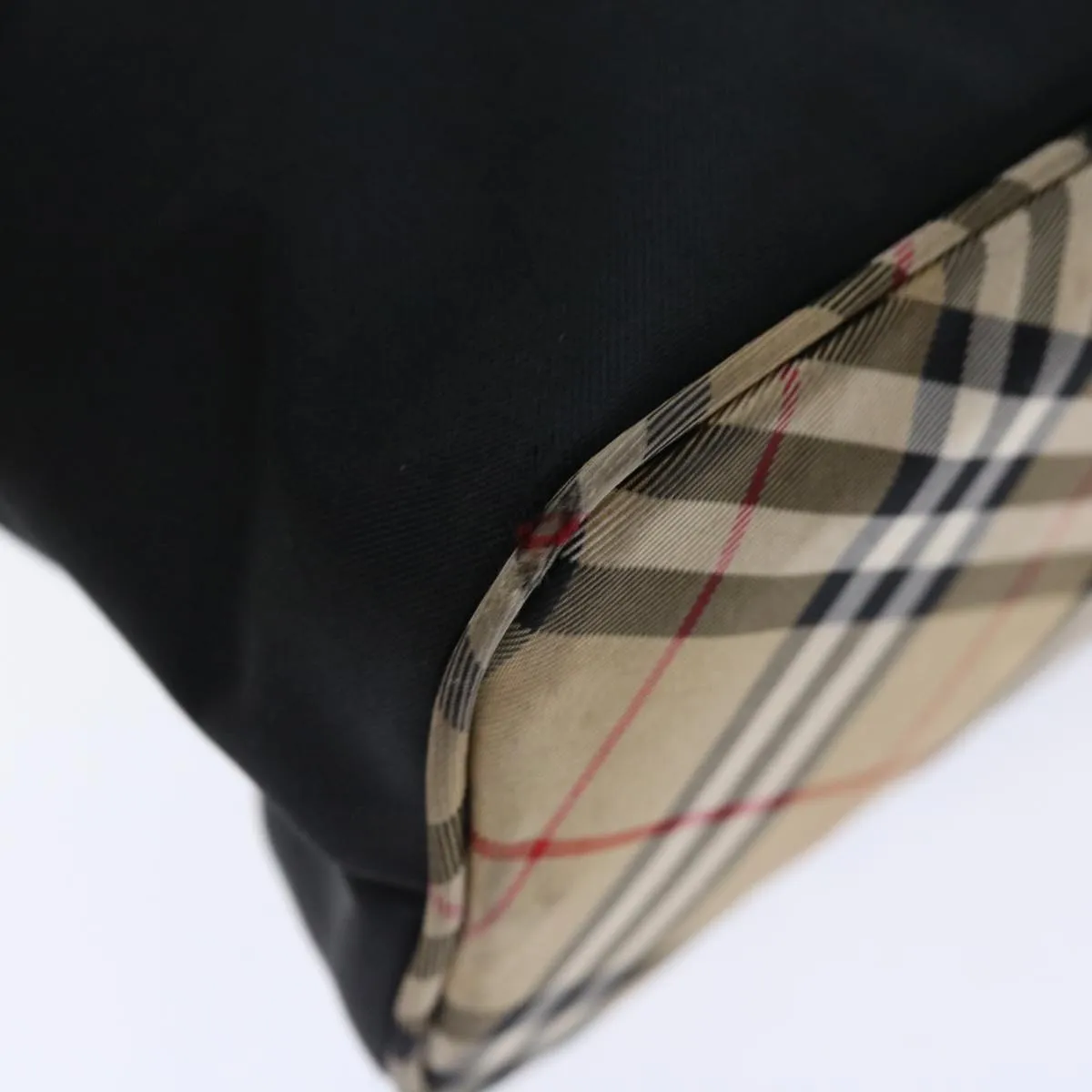 BURBERRY Nova Check Blue Label Shoulder Bag Nylon Beige Black bs13514