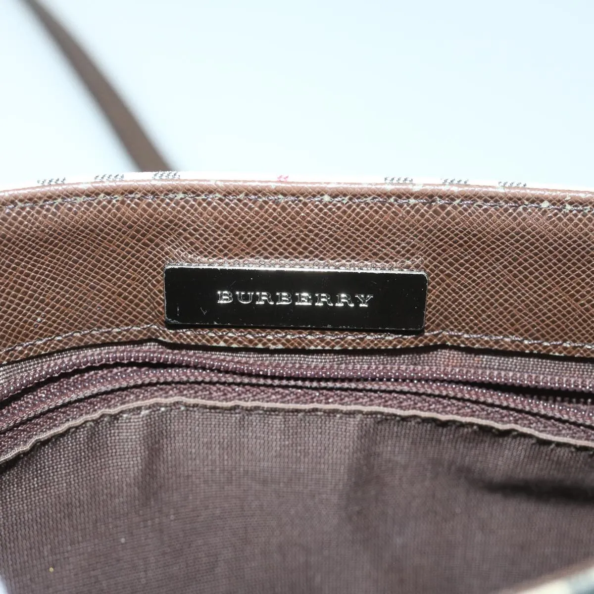 BURBERRY Nova Check Shoulder Bag Canvas Beige Brown 68814